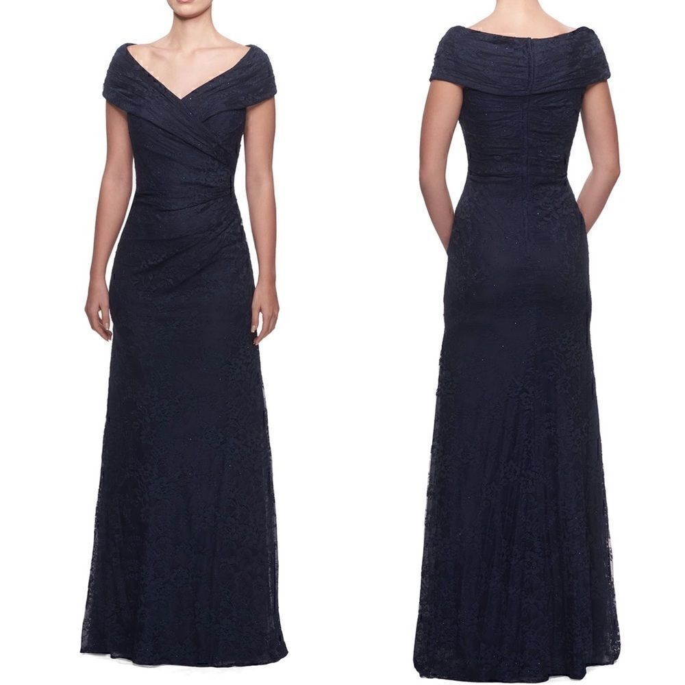 Lafemmeoff-The-Shoulder Ruchedlacegownnwot